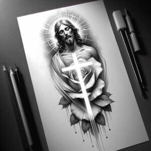 traditional-cross-tattoo – tattoo design ideas free ai generated – realism-mirrored-effect – for-hand – Gallery: crosses-inkby-ai