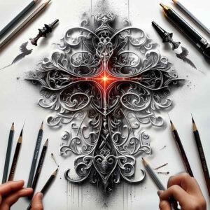 tribal-cross-tattoo – tattoo design ideas free ai generated – neotraditional-refined-lines – for-hand – Gallery: crosses-inkby-ai