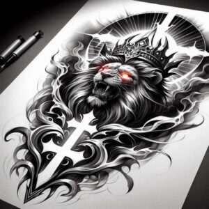 tribal-cross-tattoo – tattoo design ideas free ai generated – realism-portrait-realism – for-foot – Gallery: crosses-inkby-ai