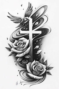 tribal-cross-tattoo – tattoo design ideas free ai generated – realism-skin-realism – for-hand – Gallery: crosses-inkby-ai