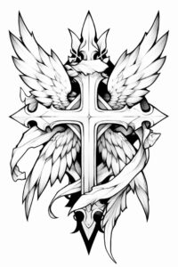 tribal-cross-tattoo – tattoo design ideas free ai generated – surrealism-vivid-hallucination – for-heel – Gallery: crosses-inkby-ai