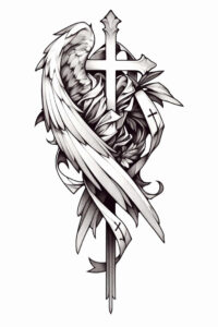 wrist-cross-tattoo – tattoo design ideas free ai generated – neotraditional-strong-outlines – for-side – Gallery: crosses-inkby-ai
