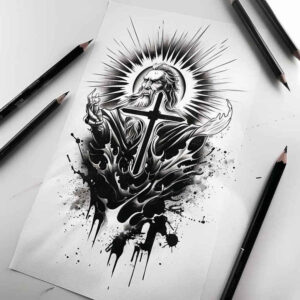 wrist-cross-tattoo – tattoo design ideas free ai generated – realism-organic-structure – for-knee – Gallery: crosses-inkby-ai