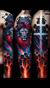 wrist-cross-tattoo – tattoo design ideas free ai generated – surrealism-ghostly-shapes – for-full-back – Gallery: crosses-inkby-ai