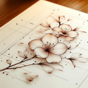 flower-symbolism – tattoo design ideas free ai generated – pure-shape – for-thigh – Gallery: delicate-flowers-inkby-ai