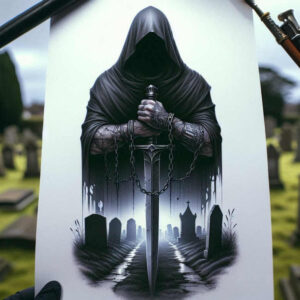 figure-from-darkness – tattoo design ideas free ai generated – mystic – for-neck – Gallery: grim-reaper-inkby-ai