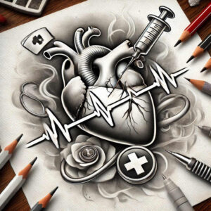 hearts tattoo design ideas Surrealism translucent layers sacred heart symbolising determination