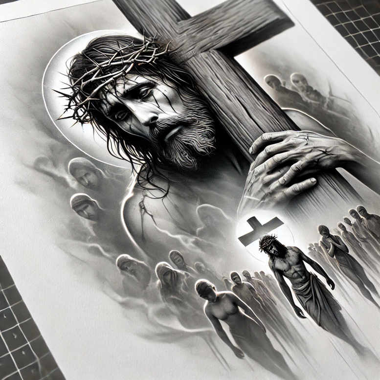 jesus tattoo design ideas lifelike divine presence for calf