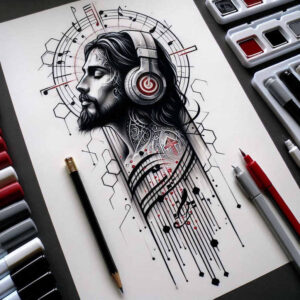 jesus tattoo design ideas classic composition divine presence resilience and power