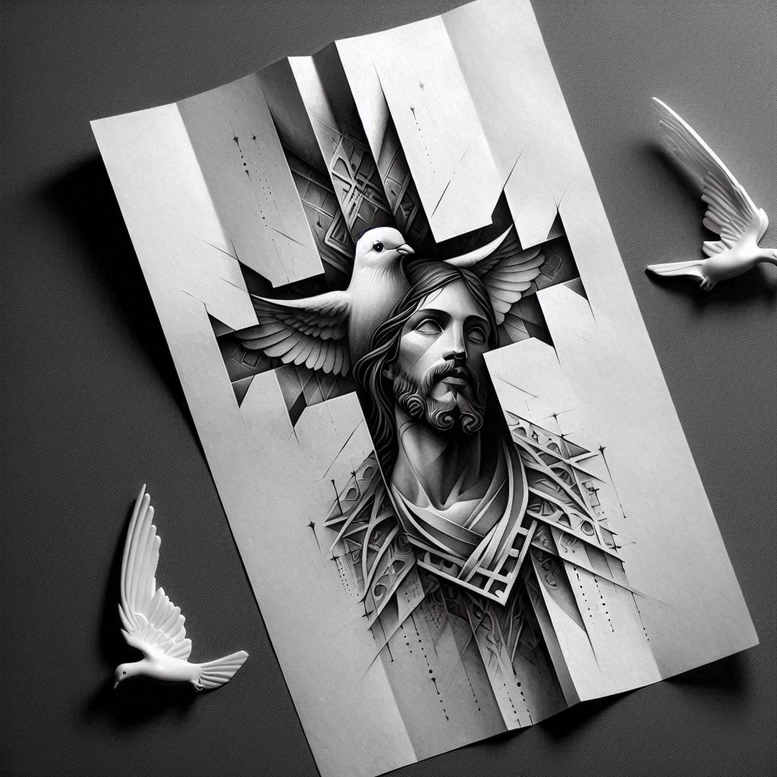 jesus tattoo design ideas Realism depth realism holy for upper shoulder