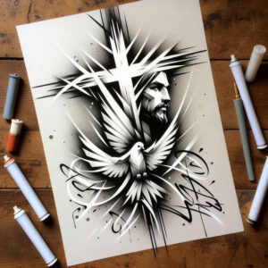 jesus tattoo design ideas glossy resurrection symbolising courage