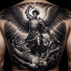 jesus tattoo design ideas sharp-focus sacred heart for spine