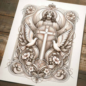 jesus tattoo design ideas abstract sacred tattoo for temple