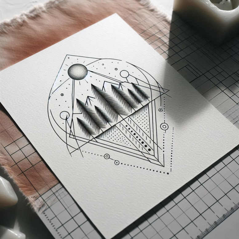 nature-and-geometry tattoo design ideas Realism lifelike eyes polygonal for abdomen
