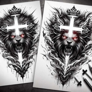 animals-and-light – tattoo design ideas free ai generated – neotraditional-bold-highlights – for-ankle – Gallery: news-inkby-ai