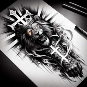 mystical-animals – tattoo design ideas free ai generated – neotraditional-layered-color – for-upper-chest – Gallery: news-inkby-ai