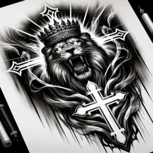 symbolic-animals – tattoo design ideas free ai generated – realism-fine-lines – for-temple – Gallery: news-inkby-ai