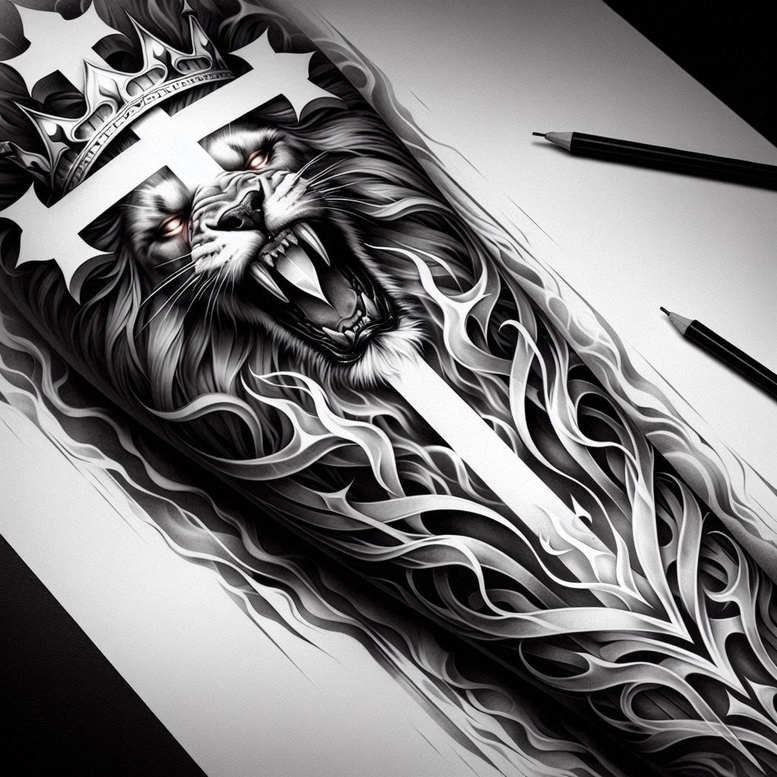 news tattoo design ideas vibrant palette CGI-rendered shows endurance