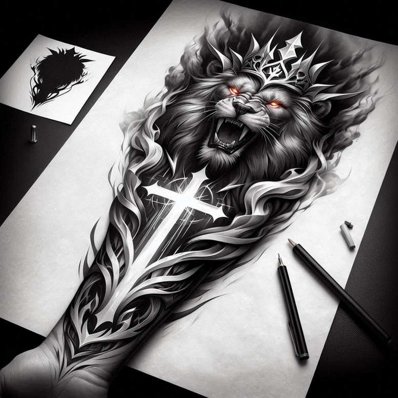 news tattoo design ideas realistic contrast metallic represents endurance