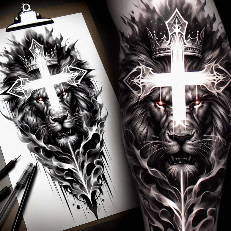 news tattoo design ideas Surrealism dreamscape saturated courage and power