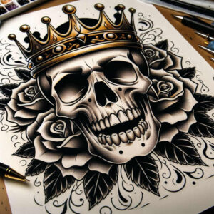 neotraditional-realistic – tattoo design ideas free ai generated – subtle – for-sternum – Gallery: old-school-neo-traditional-inkby-ai