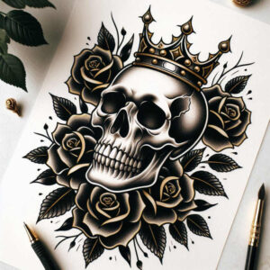 old-school-neo-traditional tattoo design ideas textured detailed for inner arm