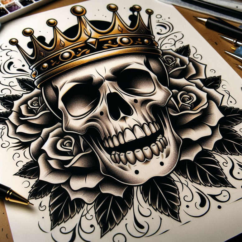 old-school-neo-traditional tattoo design ideas CGI-rendered detailed symbolising perseverance