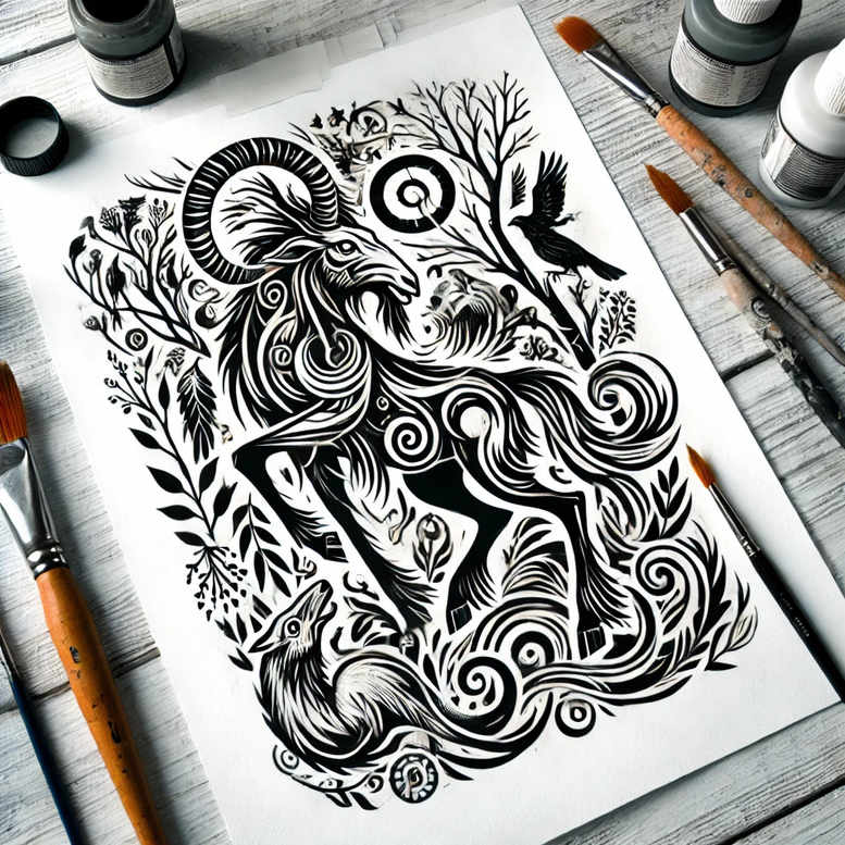 animals-with-detail – tattoo design ideas free ai generated – neotraditional-dynamic-color – for-ribs – Gallery: other-animals-inkby-ai