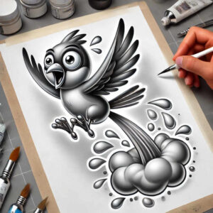 other-birds tattoo design ideas Surrealism hyperreal sharp beaks embodying strength