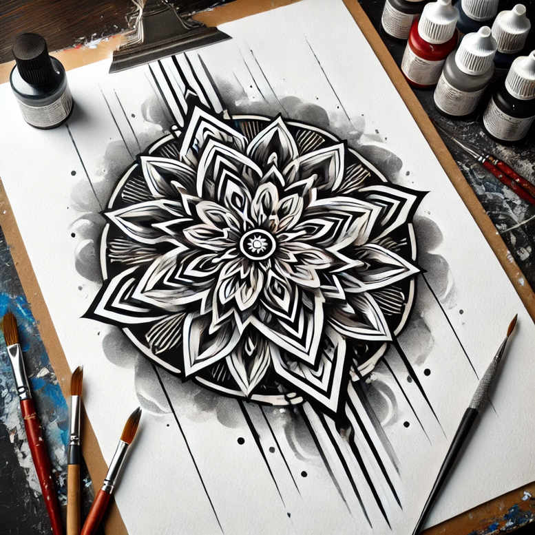 micro-design – tattoo design ideas free ai generated – neotraditional-refined-lines – for-shoulder-blade – Gallery: other-other-inkby-ai