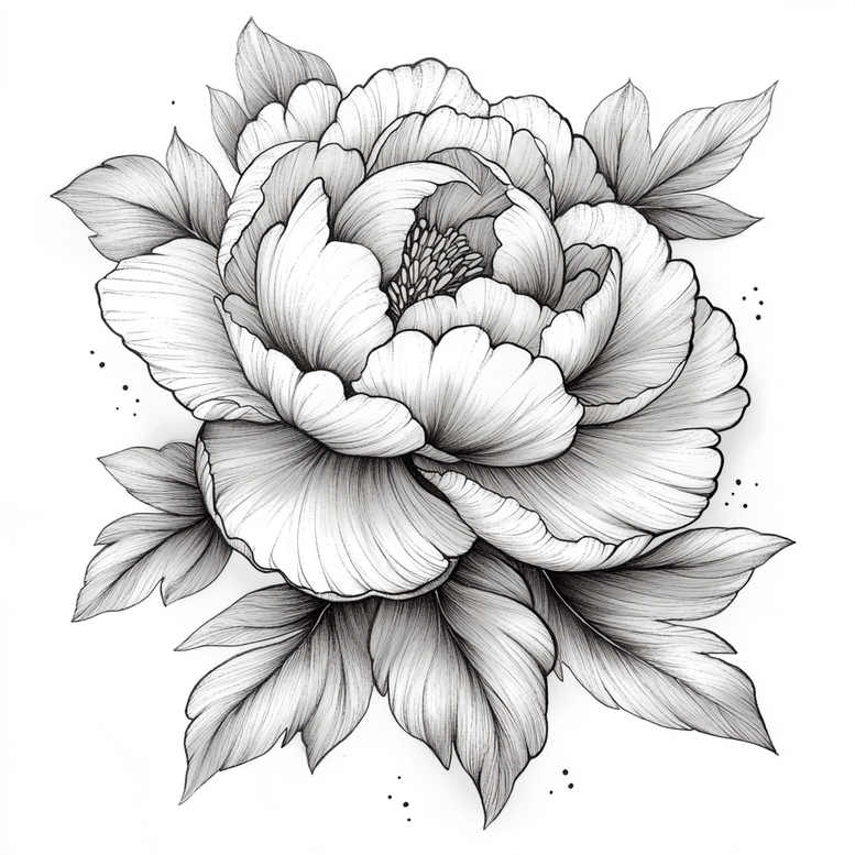 peonies tattoo design ideas Realism realistic color thin lines embodying courage