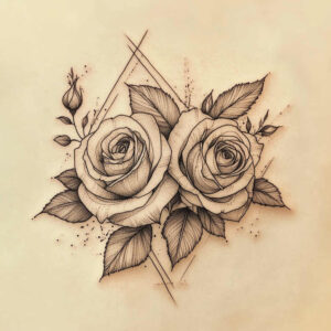 ornamental-detail-rose-tattoo – tattoo design ideas free ai generated – gentle-angle – for-upper-thigh – Gallery: roses-inkby-ai