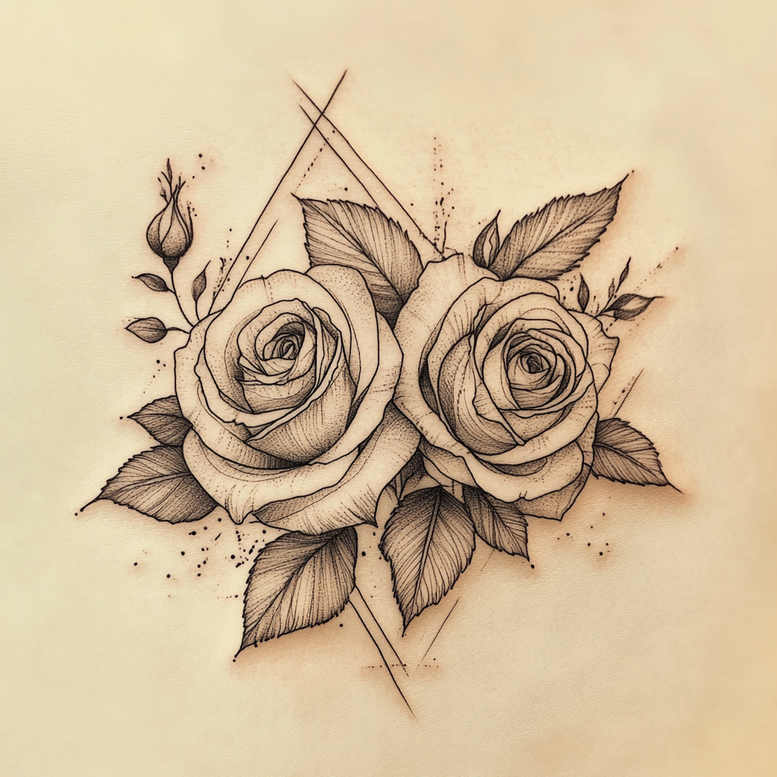 roses tattoo design ideas high-contrast floral curves for sternum