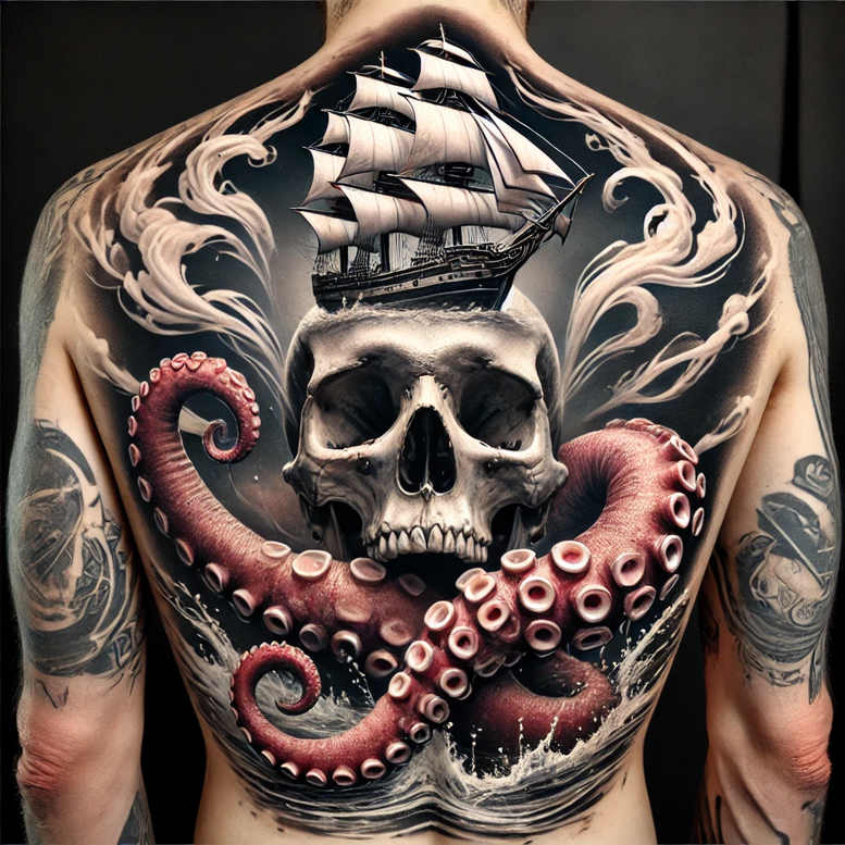 skulls tattoo design ideas Realism photographic quality dark beauty for back shoulder