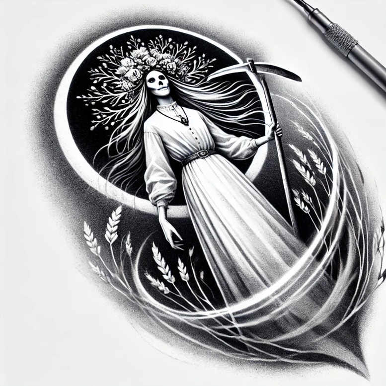 slavic-mythology tattoo design ideas Surrealism phantasm ruin for collarbone