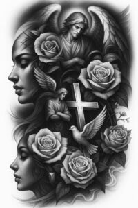 minimalist-wolf-tattoo – tattoo design ideas free ai generated – neotraditional-strong-outlines – for-arm – Gallery: wolves-inkby-ai